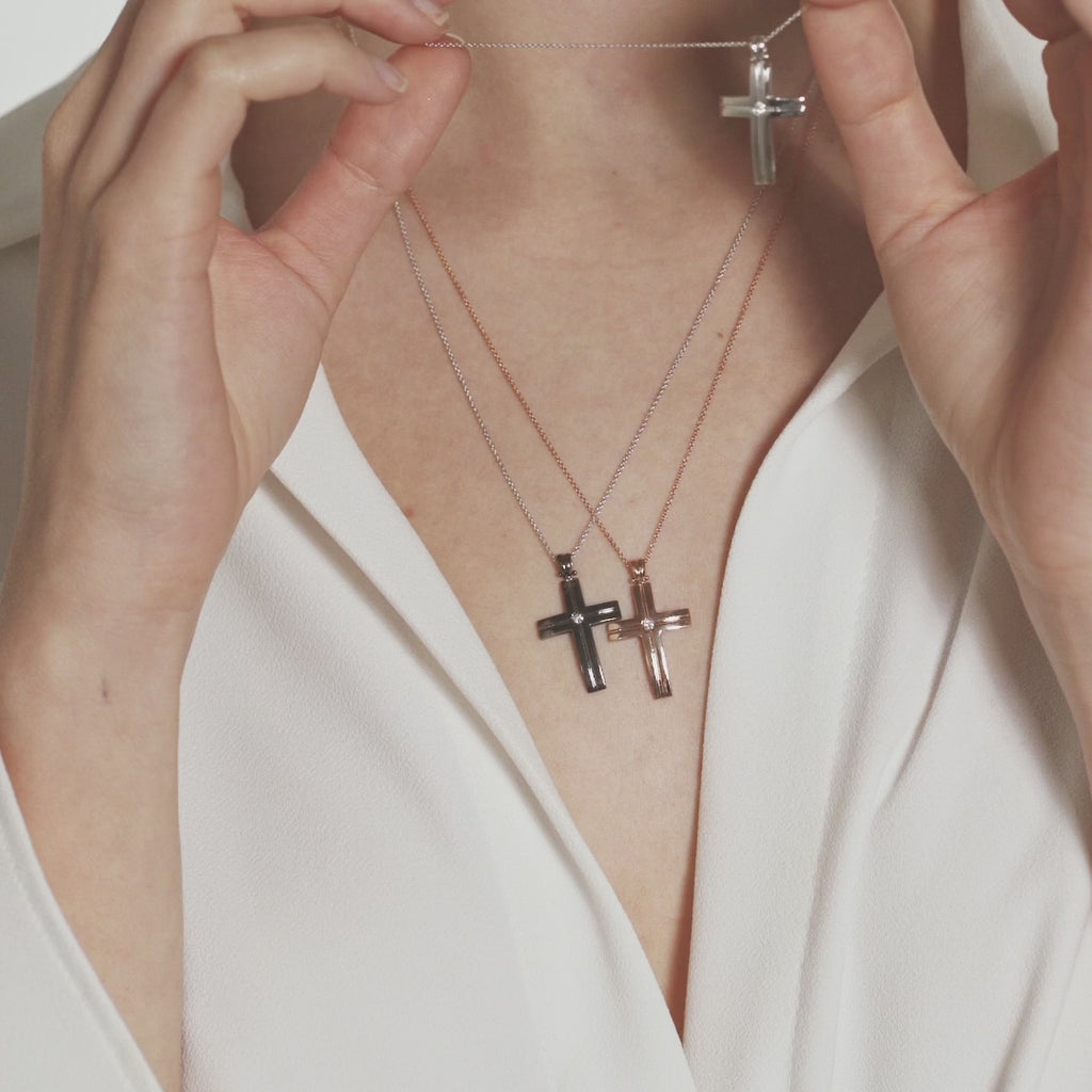 Diamonds | Pendente a croce in oro e diamanti