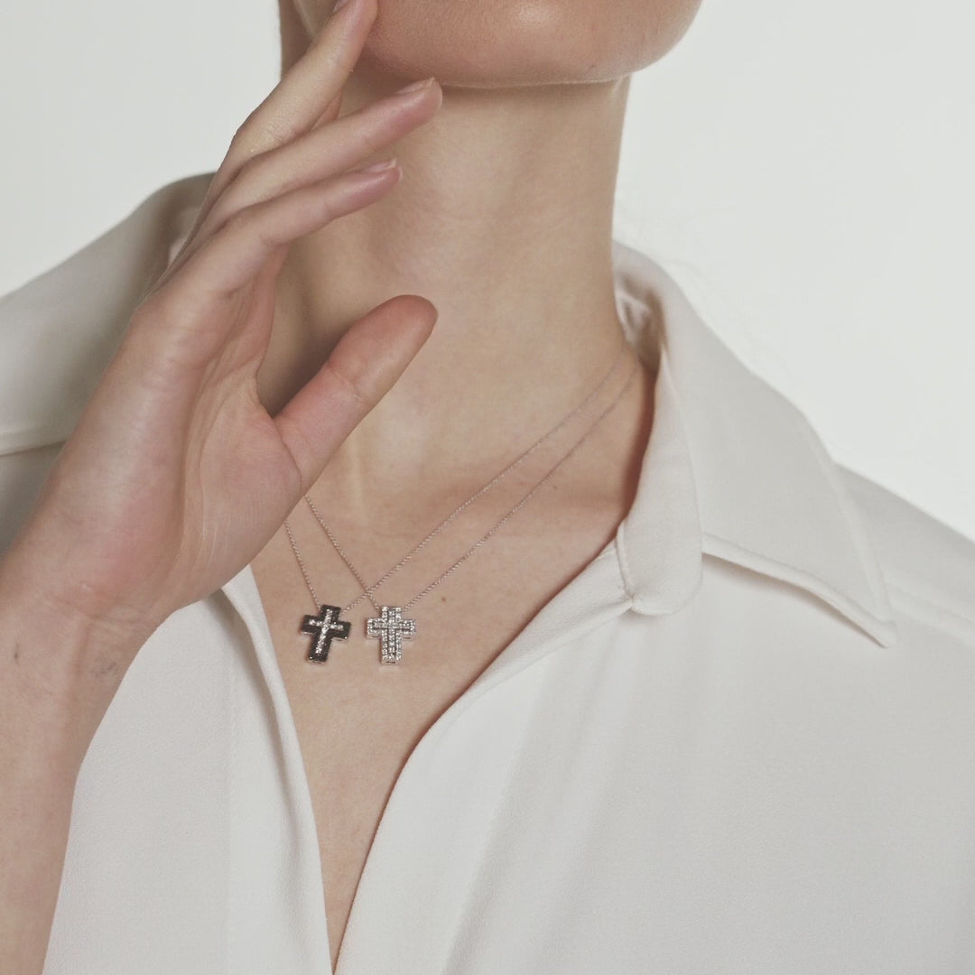 Diamonds | Pendente a croce in oro e diamanti