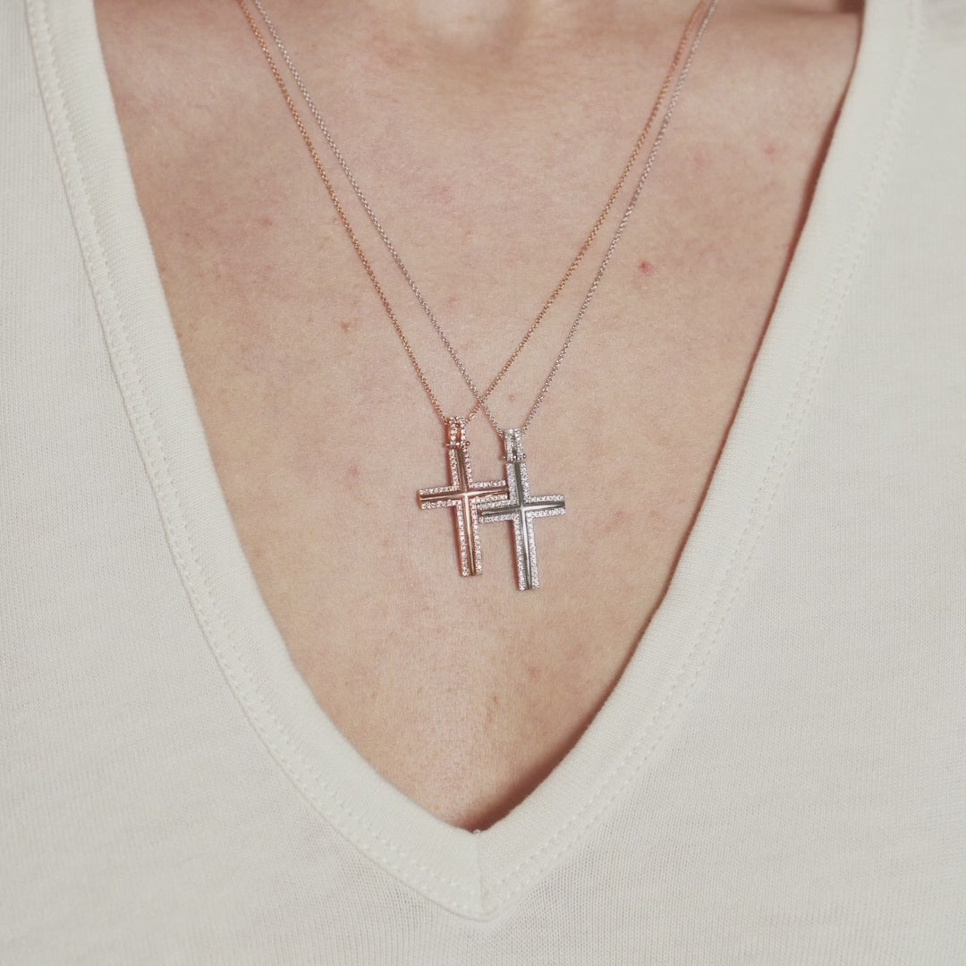 Diamonds | Pendente a croce in oro e diamanti