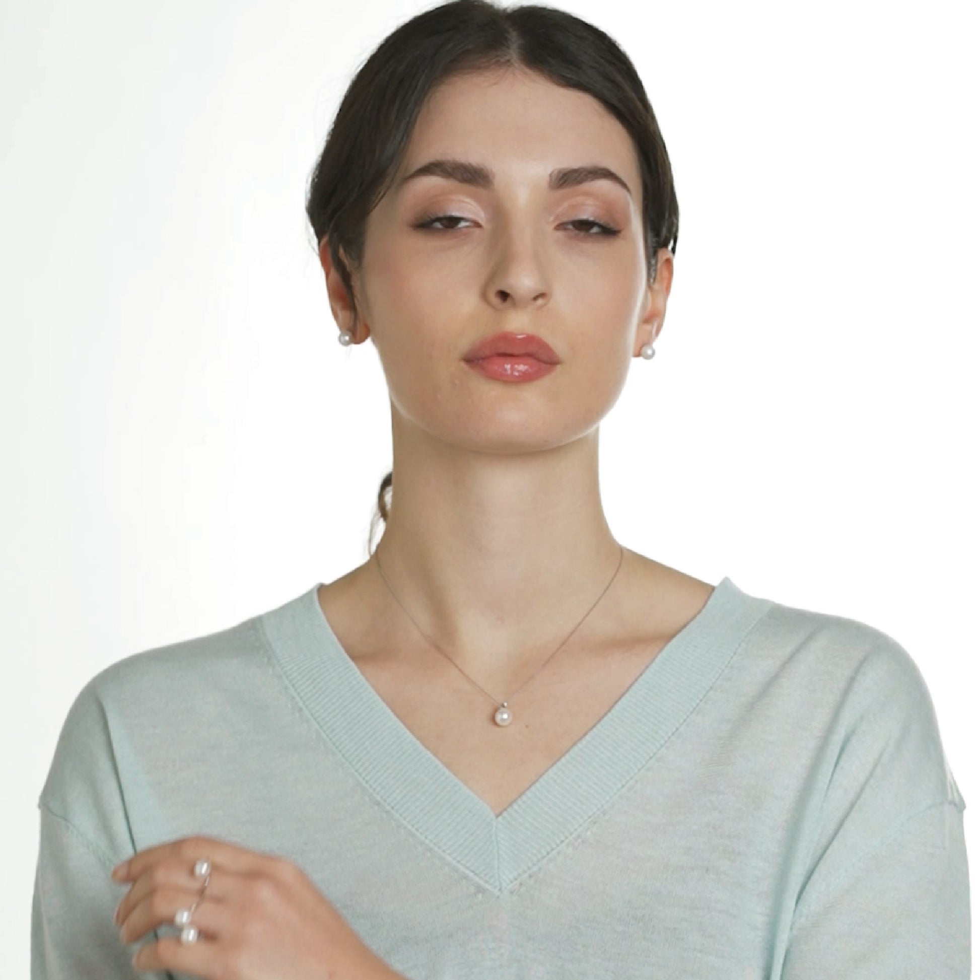 Classic | Pendente in oro con perla e diamante