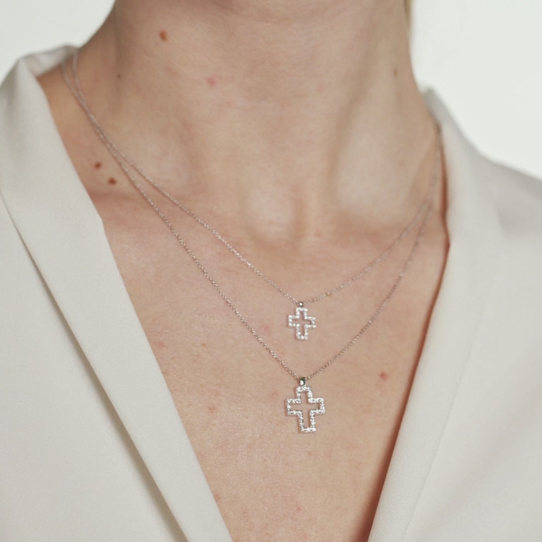 Diamonds | Pendente a croce in oro e diamanti
